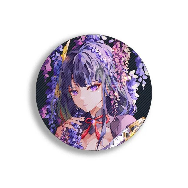 58mm Game Genshin Impact Brooch Pins Anime Badge Cosplay Yae Miko Xiao Zhongli Accessories For Clothes Backpack Decoration Gift Raiden Shogun