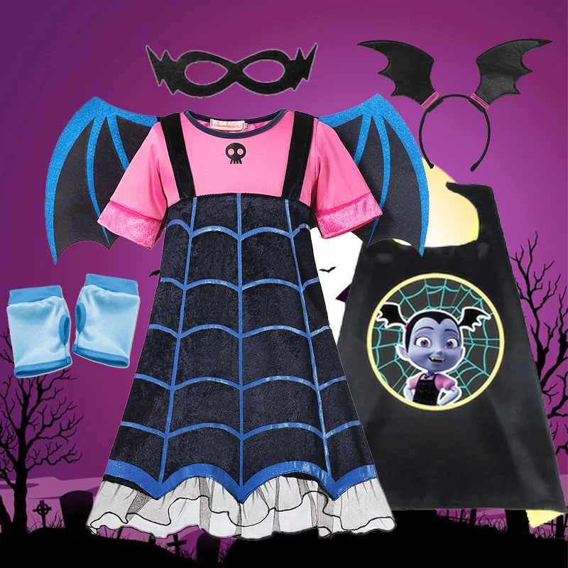 

Disney Halloween Vampirina Costume For Girls Kids Cosplay Disguise Vampire Children Clothes Princess Dress Up For Carnival Party