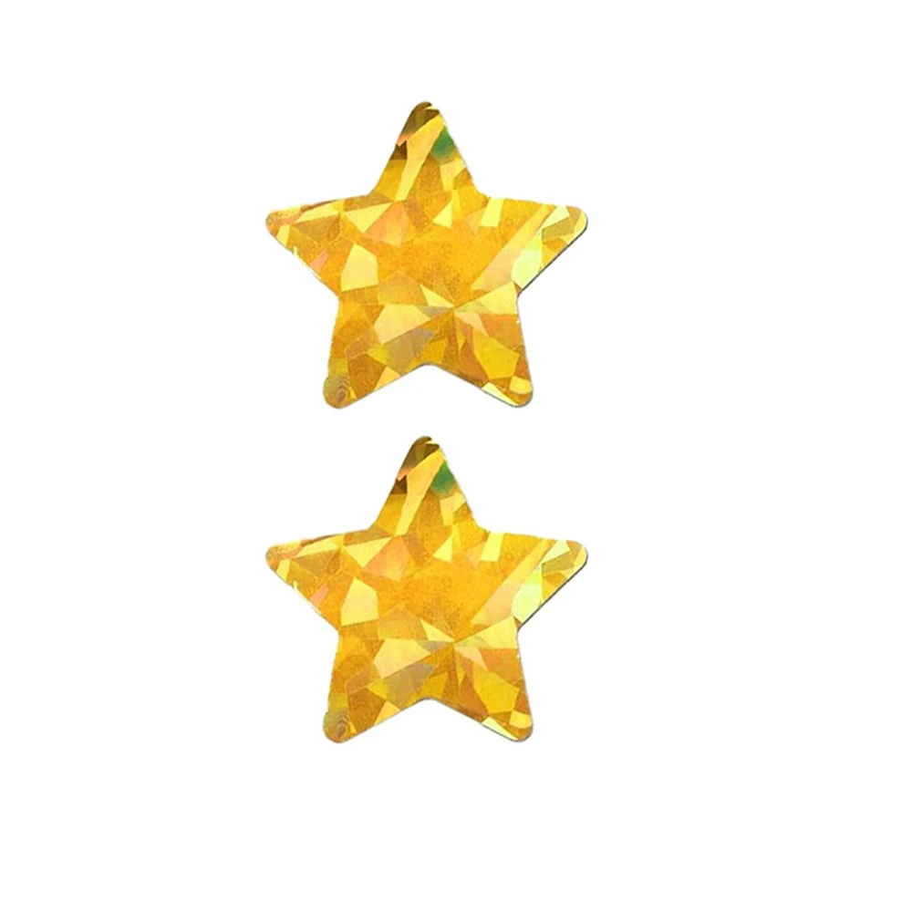 50-100 stücke holo graphische goldene Stern aufkleber für Kinder belohnen Folien stern aufkleber etiketten für Wand handwerk Klassen zimmer liefert 1 Zoll – Detail 4