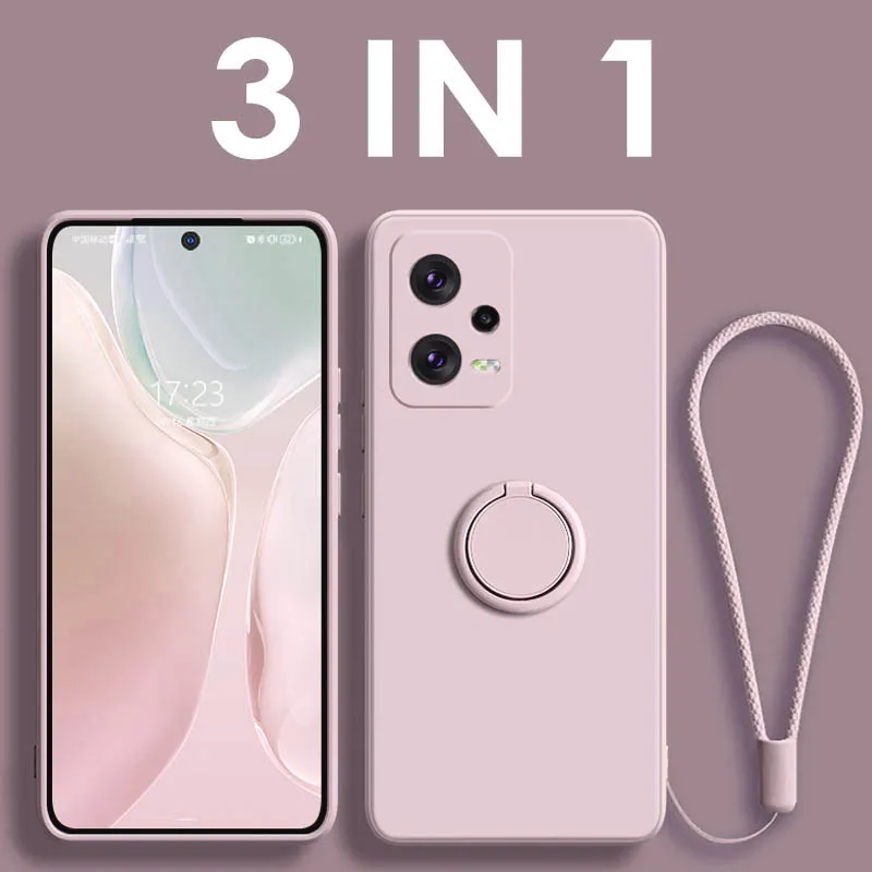 Liquid Silicone Phone Case with Soft Magnetic Ring Holder