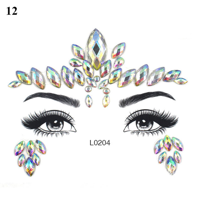 Crystal Tattoo Sticker Drill Stickers Eyes Sticker Party Face Stickers Face Decoration Diamond Masquerade Temporary Tattoo