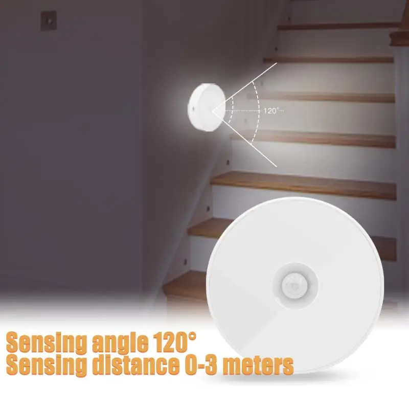 Motion Sensor Night Light USB Charging Night Lamp Bedroom Use For Kitchen Bathroom Closet Intelligent Body Light Sensor