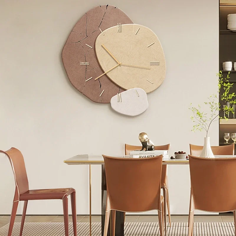 

Настенные часы с камнями, современные креативные бесшумные минималистичные домашние Подвесные часы с колокольчиком для гостиной