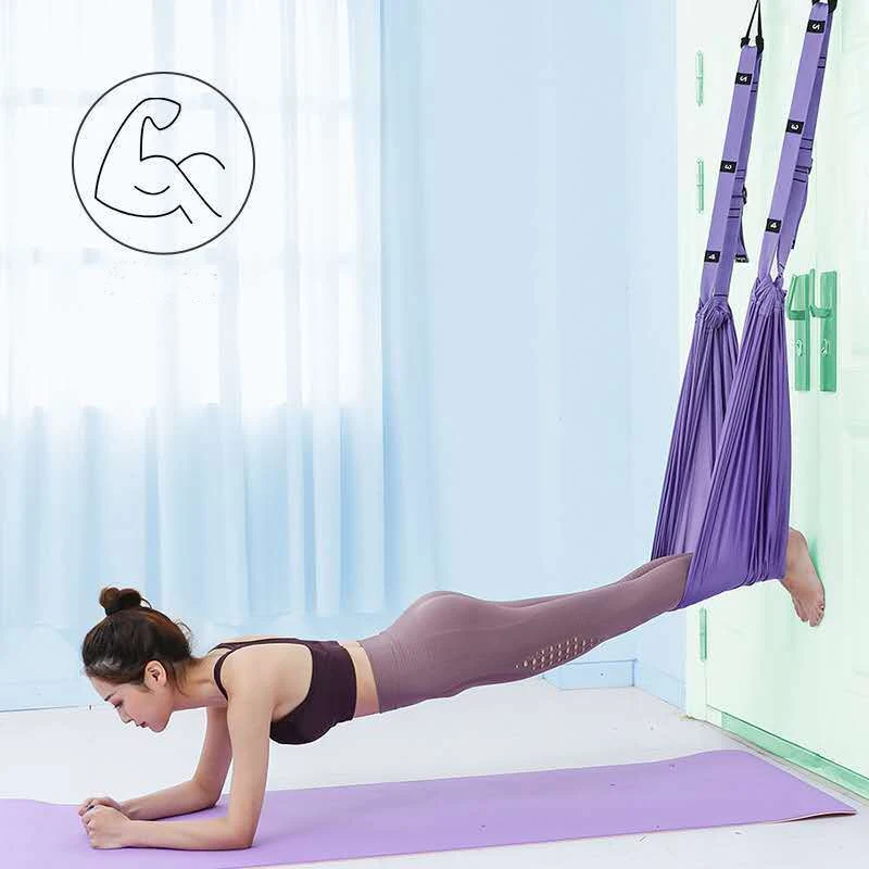 Aerial yoga strap yoga strap yoga resistance bands Aerial Yoga Rope Straight Horse Crotch Open Elastic Yoga Belt Split Lower Waist Trainer Inverted Rope Pull Extension Belt