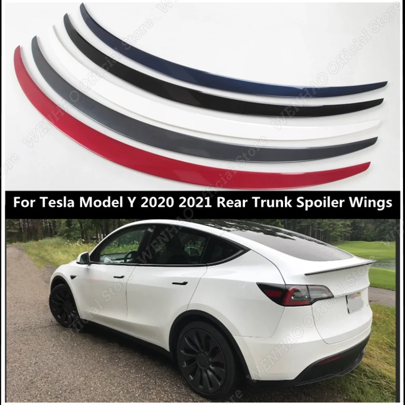 Pack] Becquet Aileron Spoiler Lame De Coffre Noir Pour Tesla Model Y  2019-2023