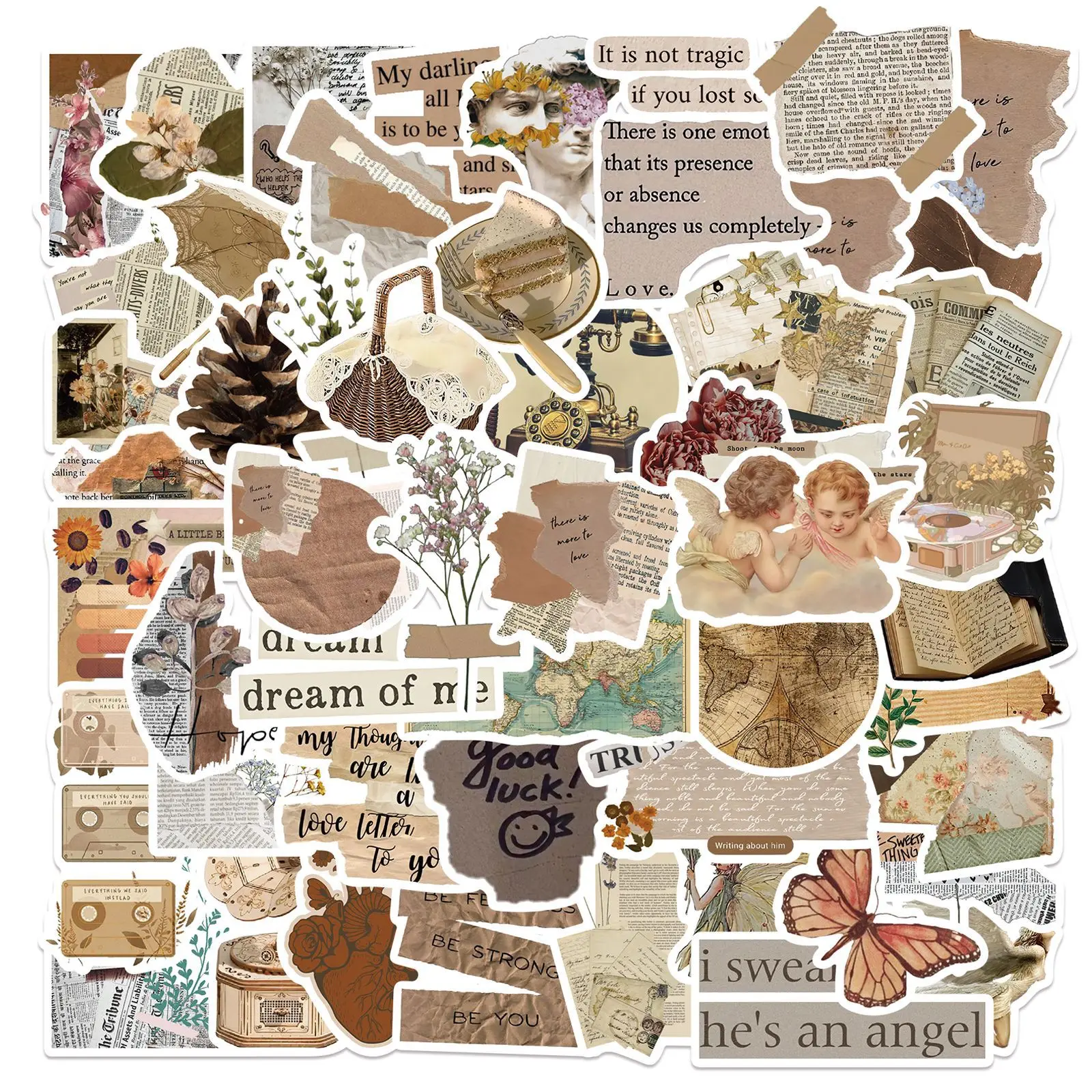 

10/30/50 шт., наклейки на стену в стиле ретро