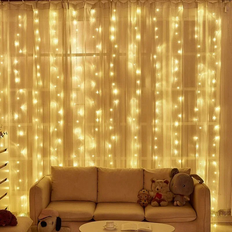 Description Picture 6 of itemChristmas Day 3M 6M Led Curtain Garland Fairy Lights Festoon With Remote Garland Christmas Decoration Party Wedding Decoration