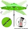 9' Solar LED Lighted Patio Umbrella with 8 Ribs/Tilt Adjustment and Crank Lift System (Grass Green) 3