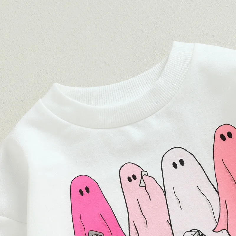 할로윈  여아 남아 바디 수트, 가을 옷, 긴 소매 유령 문자 점프 수트, 어린이  용품 의류