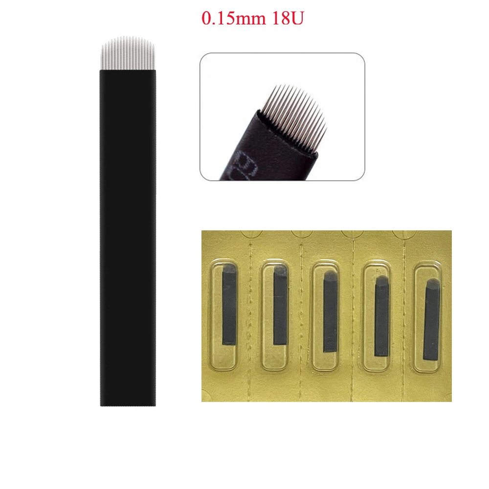 New 0.15mm Ultra Nano U Shape Microblading Needle Blades EO Sterile Blister Packing 50pcs