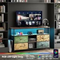 Подставка под телевизор Rosahqnda с 4 ящиками, тумба под телевизор, регулируемые полки, стол под телевизор, шкаф под телевизор, мебель для гостиной — изображение 2