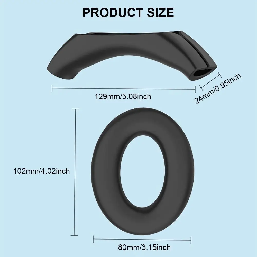 Premium Shockproof Silicone Headphone Earpads & Head Beam Protective Cover - Anti-Dust, Soft, Universal Fit