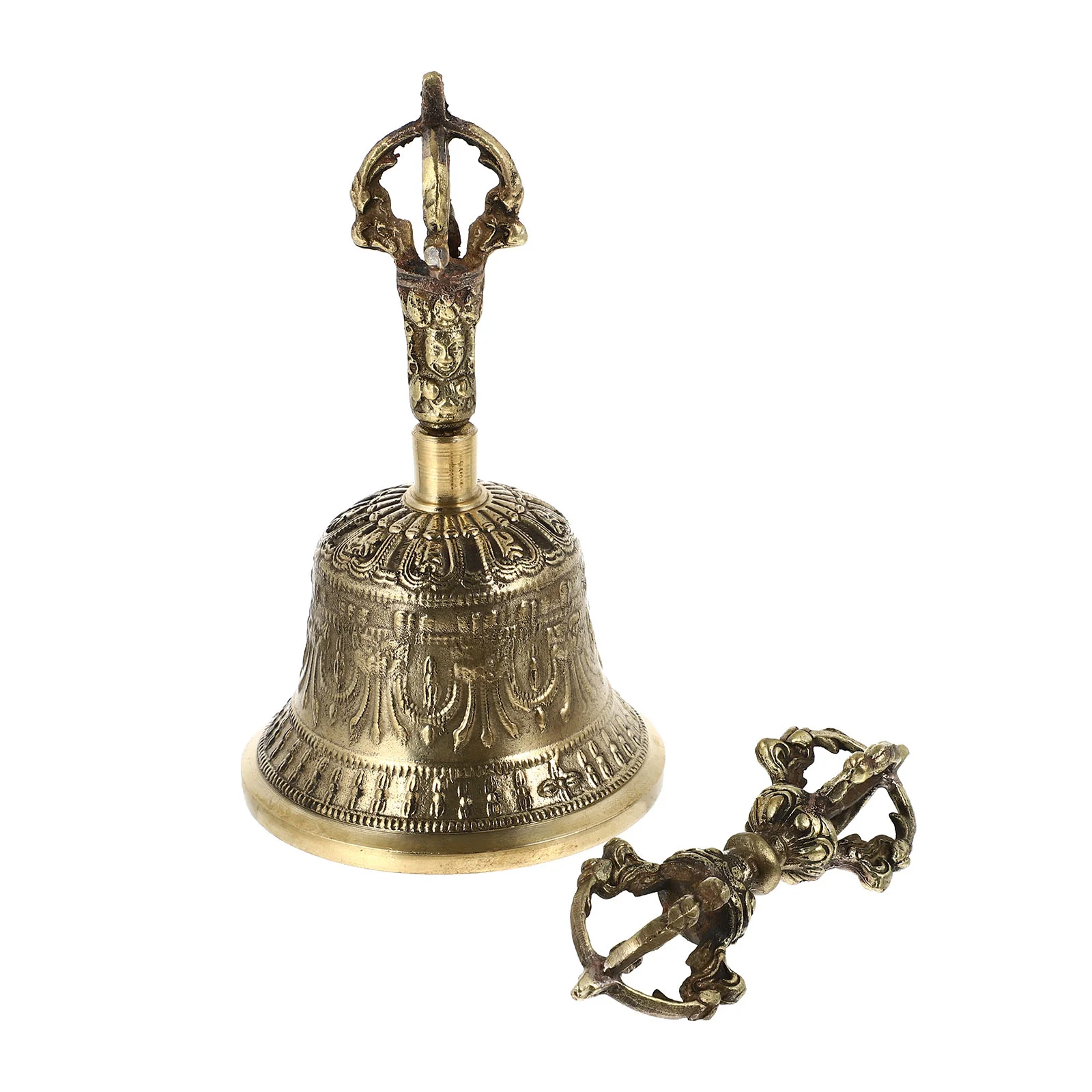 

Brass Bell Vajra Decor Retro Buddha Hand Copper Small Buddist Handbell