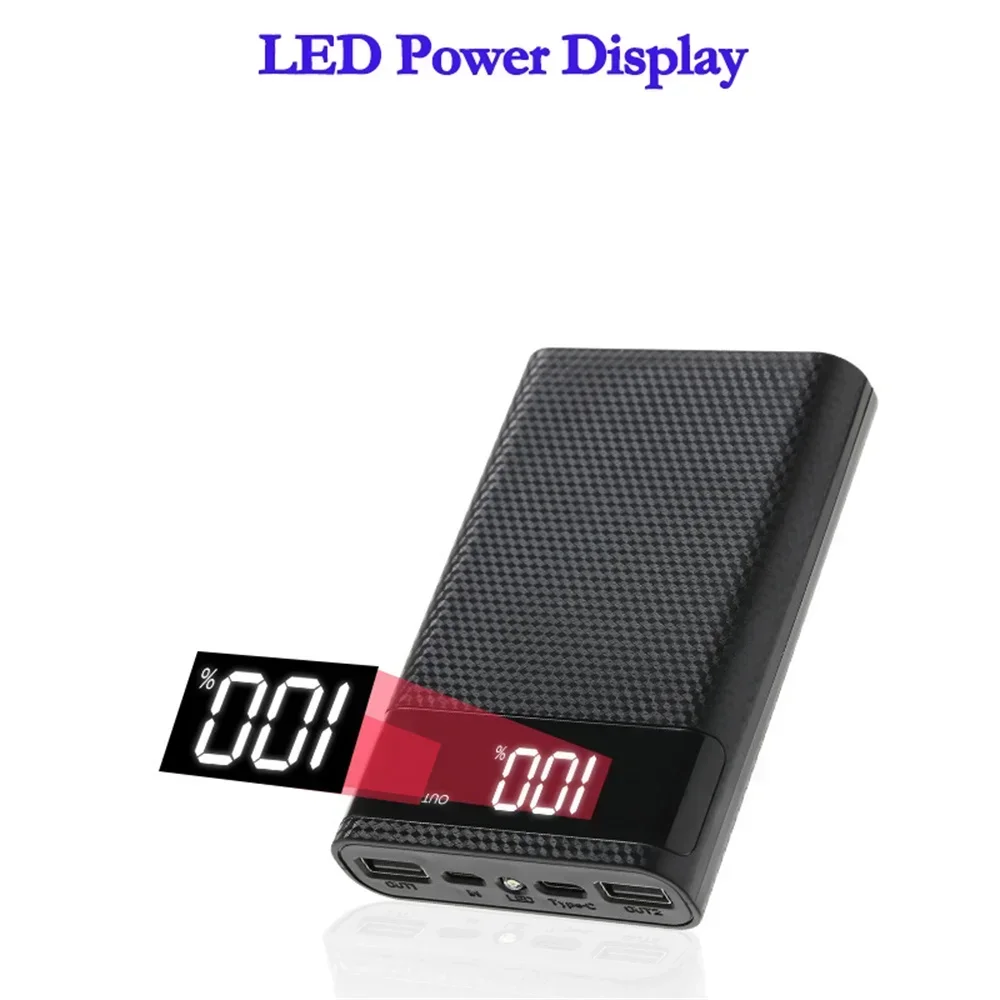 4x18650 배터리 DIY 파워 뱅크 케이스 충전 저장 박스 5V 듀얼 USB 타입 C 안드로이드 마이크로 USB 인터페이스 스마트폰용