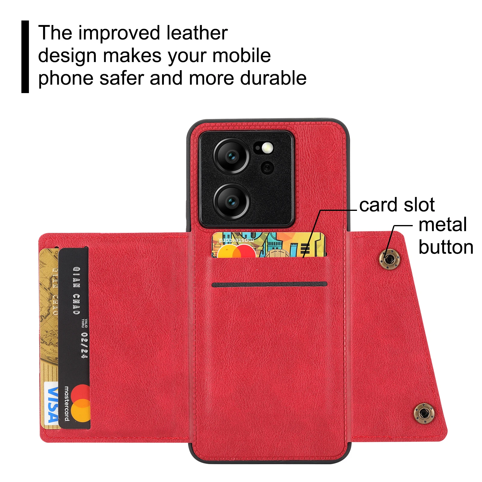 Premium Magnetic Flip Leather Wallet Phone Case with Card Holder Slot Cover