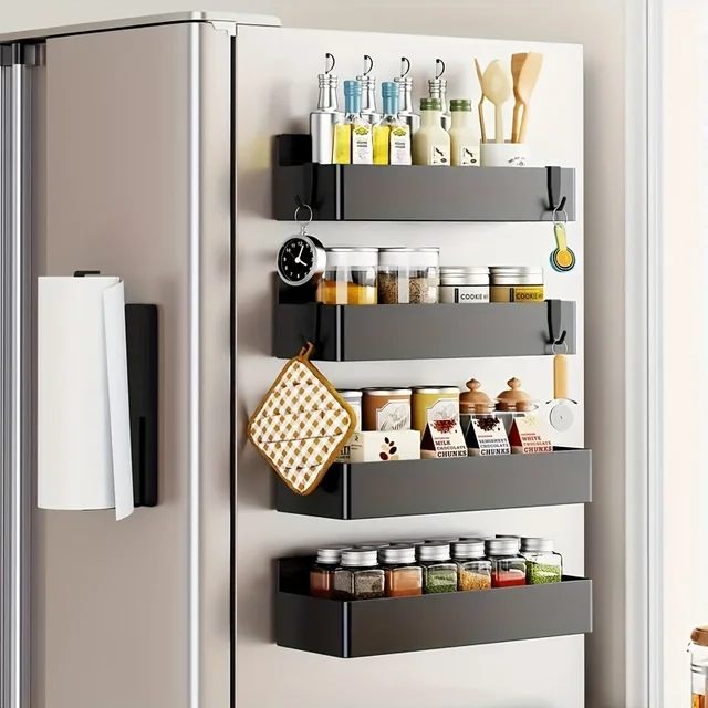 Ensemble d'étagères magnétiques pour réfrigérateur, idéal pour les petites cuisines, les locations et les espaces de comptoirs avec peu d'espace 1