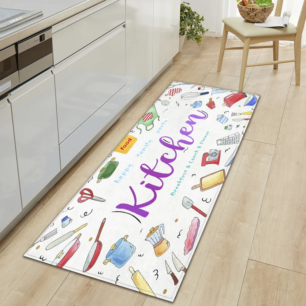 

Custom Kitchen Rug Hallway Entrance Doormat Home Living Room Bedroom Decoration Floor Carpet Bath Balcony Door Non-Slip Foot Mat