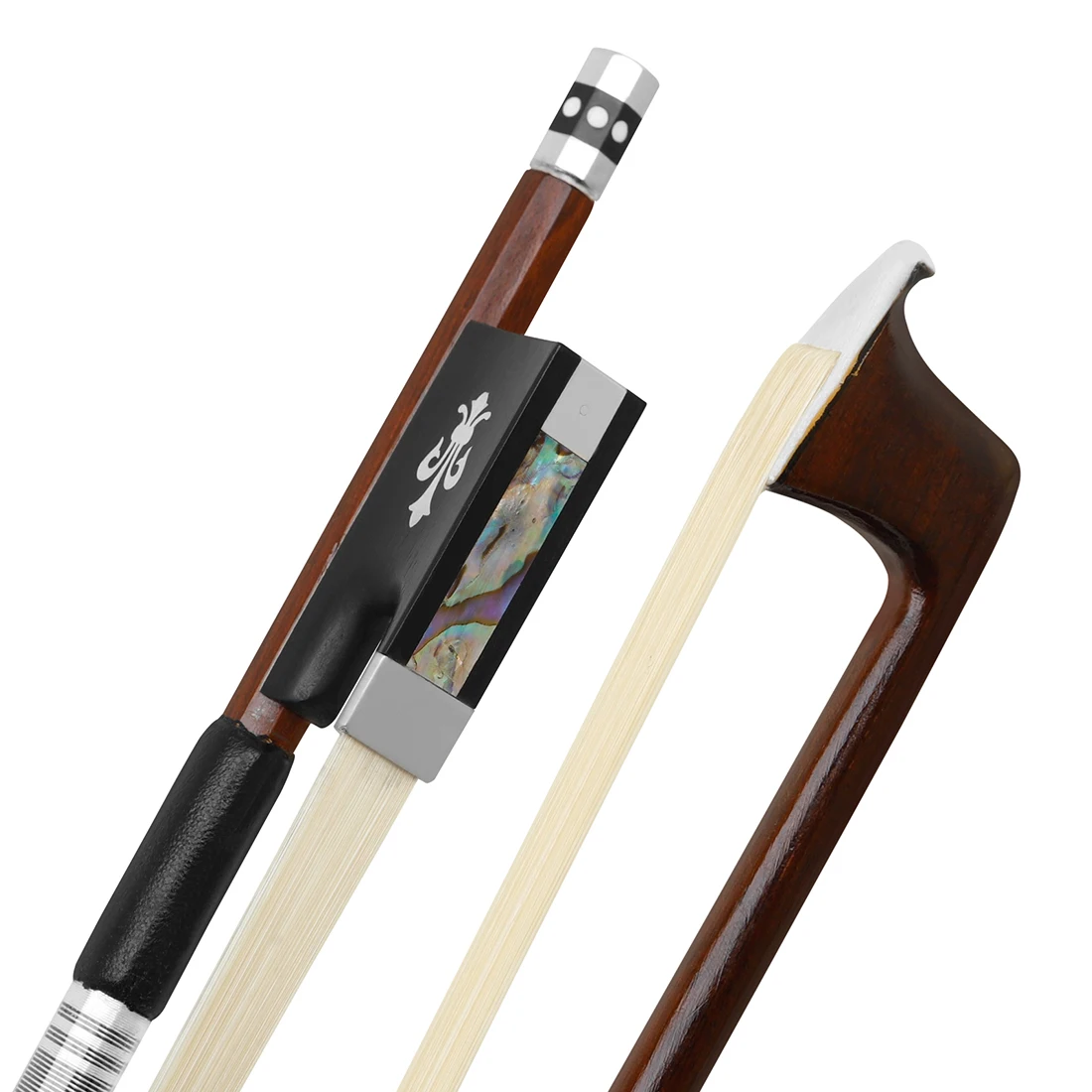 

Astonvilla 4/4 Violin Bow & Case Green Sandalwood Pure Horsetail Hair Ebony Carvings Shells Fiddle Bow Violin Part Accessories