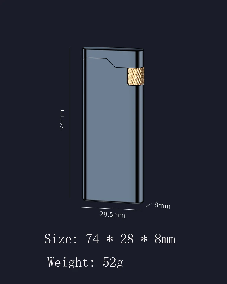 Personality Portable Metal Slender Wheel Lighter Butane Gas Open Flame Lighter Mini Cigarette Lighter Gadget Men's Gift 2025 New