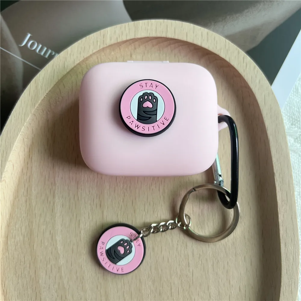 Cartoon Cat Silicone Protective Case with Keyring