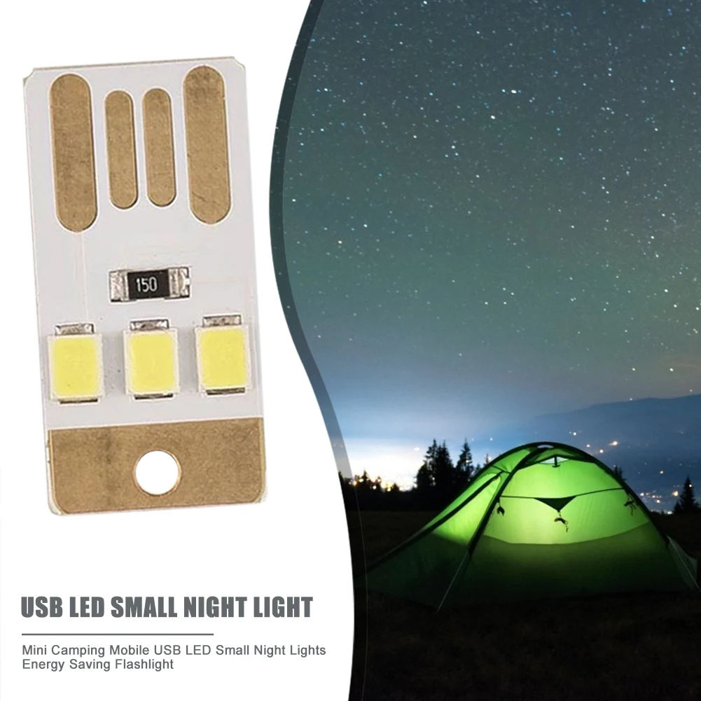 Mini LED Night Light Outdoor Flashlight 1/5Pcs For Camping Hiking Emergency 0.2W 5V Ultra-thin Chips Pocket Card Lamp