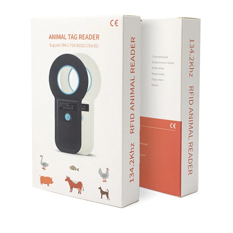 반려동물 마이크로칩 리더 RFID EMID 반려동물 칩 스캐너, 충전식 데이터 저장, 동물 태그 스캐너