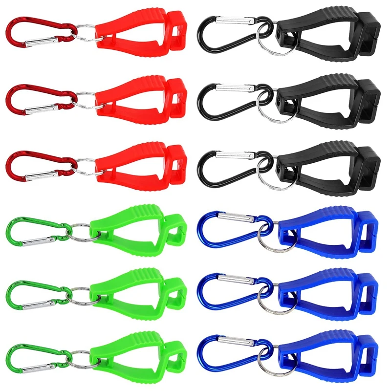 

12PCS Multicolor Glove Belt Clip Multifunctional Clamp With Metal Carabiners For Men Safety Construction Worker Guard Labor