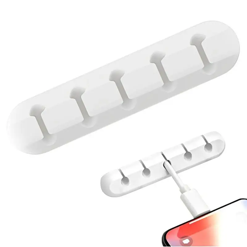 

Cord Holder 5-Cords Slots Cord Organizer Self-Adhesive Cable Clips USB Cable Holder Wire Organizer Cord Clips Cord Holder For