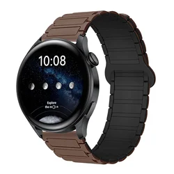 Magnetic Loop Silicone Bracelet Watch Strap - 22mm for Huawei Watch 4 - 4Pro (Chocolate - Black)