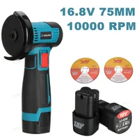 Drillpro 16.8V Brushless Angle Grinder 19500RPM Electric Polishing Grinding Machine Cordless Cutting 1500mAh Battery Power tools 1