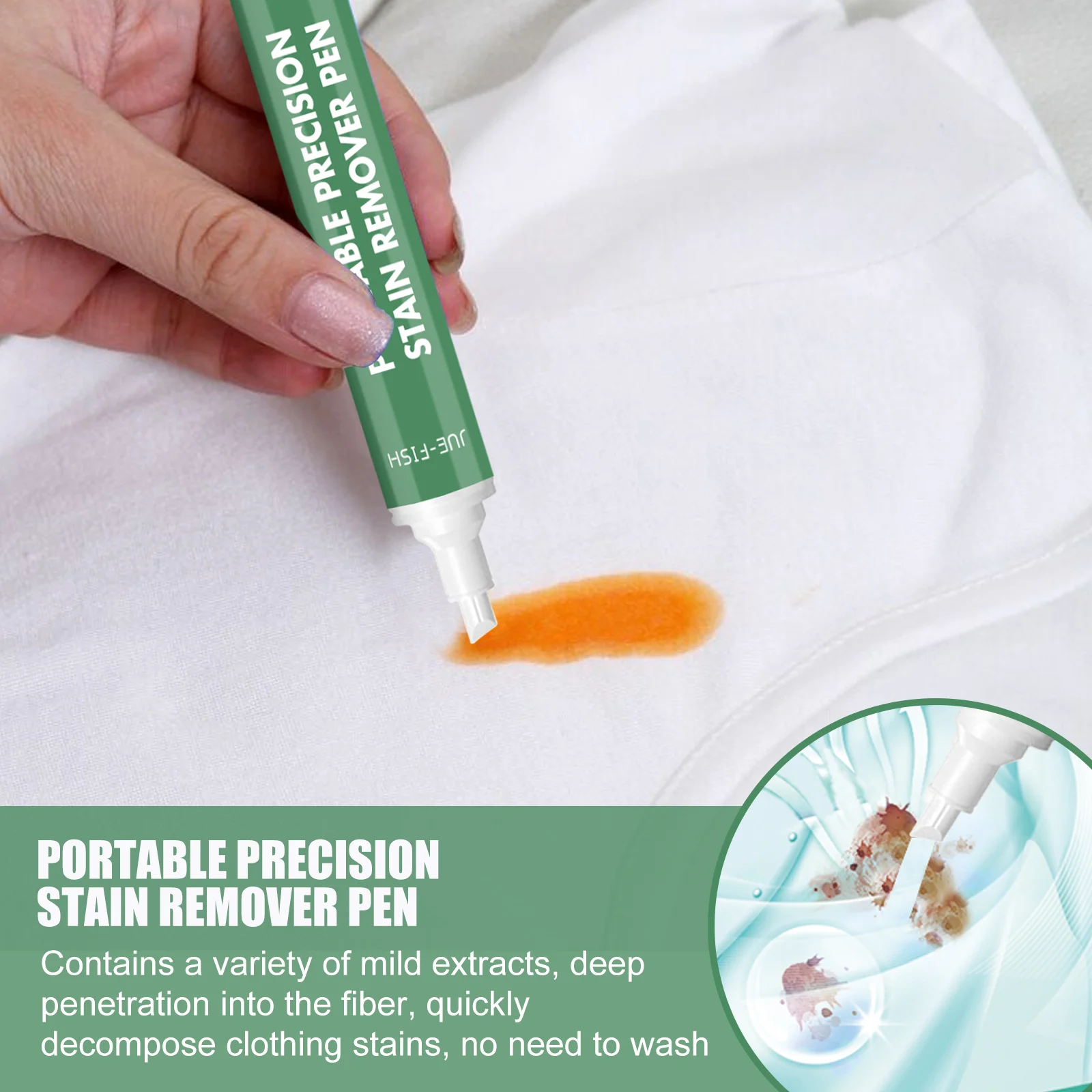 Clothing Stain Removal Pen Laundry Spot Remover Oil Red Wine Stain Cleaner Greasy Decontamination Portable Clothes Bleach Pen