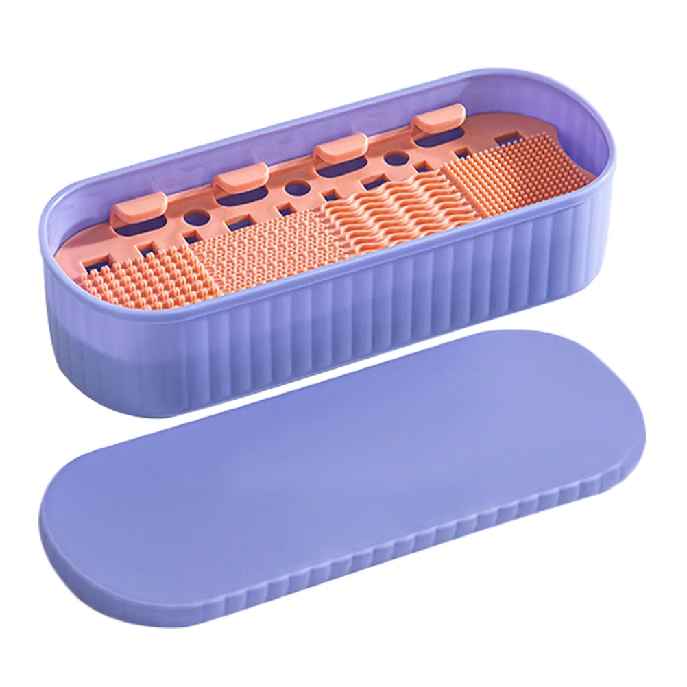 

Makeup Tools Cleaner Box Makeup Brush Drying Holder Makeup Brush Cleaning Box for Women