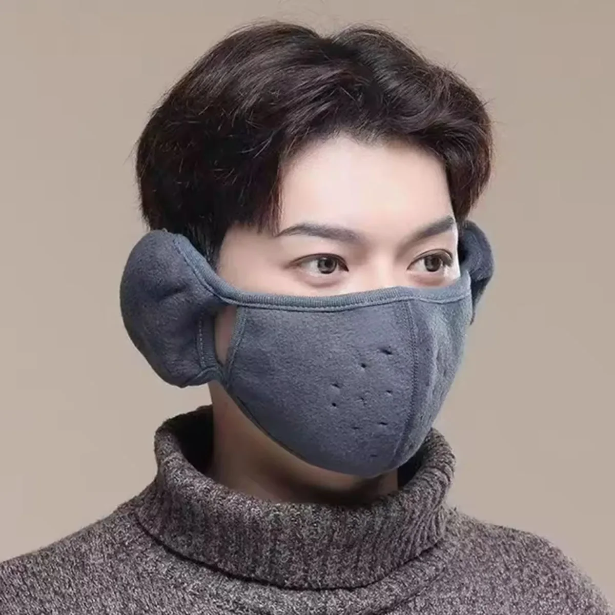 1개-겨울 방풍 방한 따뜻한 마스크 동상 방지 통기성 남녀 공용 귀마개 두꺼운 야외 사이클링 마스크