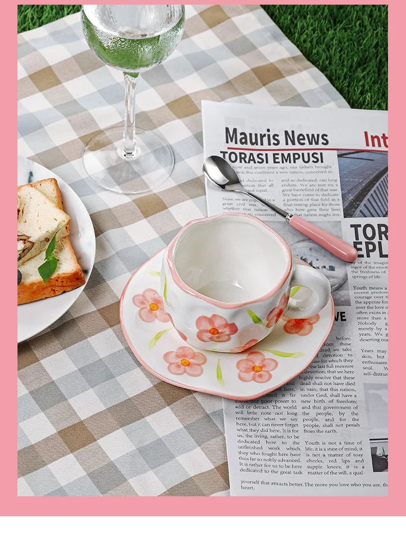 Ensemble 3 Tasses à Café + 4 Soucoupes Maxim's Paris - Céramique Multicolore - Hauteur 6 Cm