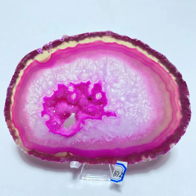 Natural crystal AGATE SLAB Geode Slice Crystal Mineral Energy Stone Healing Home Decoration Gift B12   84g  100mm