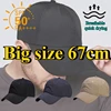 New Big Size 67cm Quick Dry Baseball Caps Breathable Dad Hat Plus Size Adjustable Soft Crown Running Caps Unisex Hats 64-67cm 1