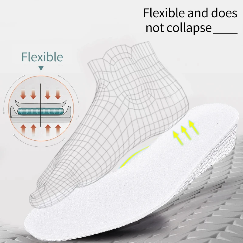 Invisible Height Increase Insoles EVA Memory Foam Men Women Shoe Insole Heel Lifting 1.5-3.5CM Taller Cushion Heighten Shoe Pad