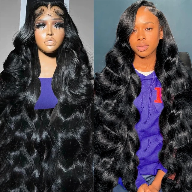 HD Transparent Body Wave 250% High Density 13x6 Lace Frontal Human Hair Wig 30 38 Inch 13x4 Lace Front Wig PrePlucked For Women