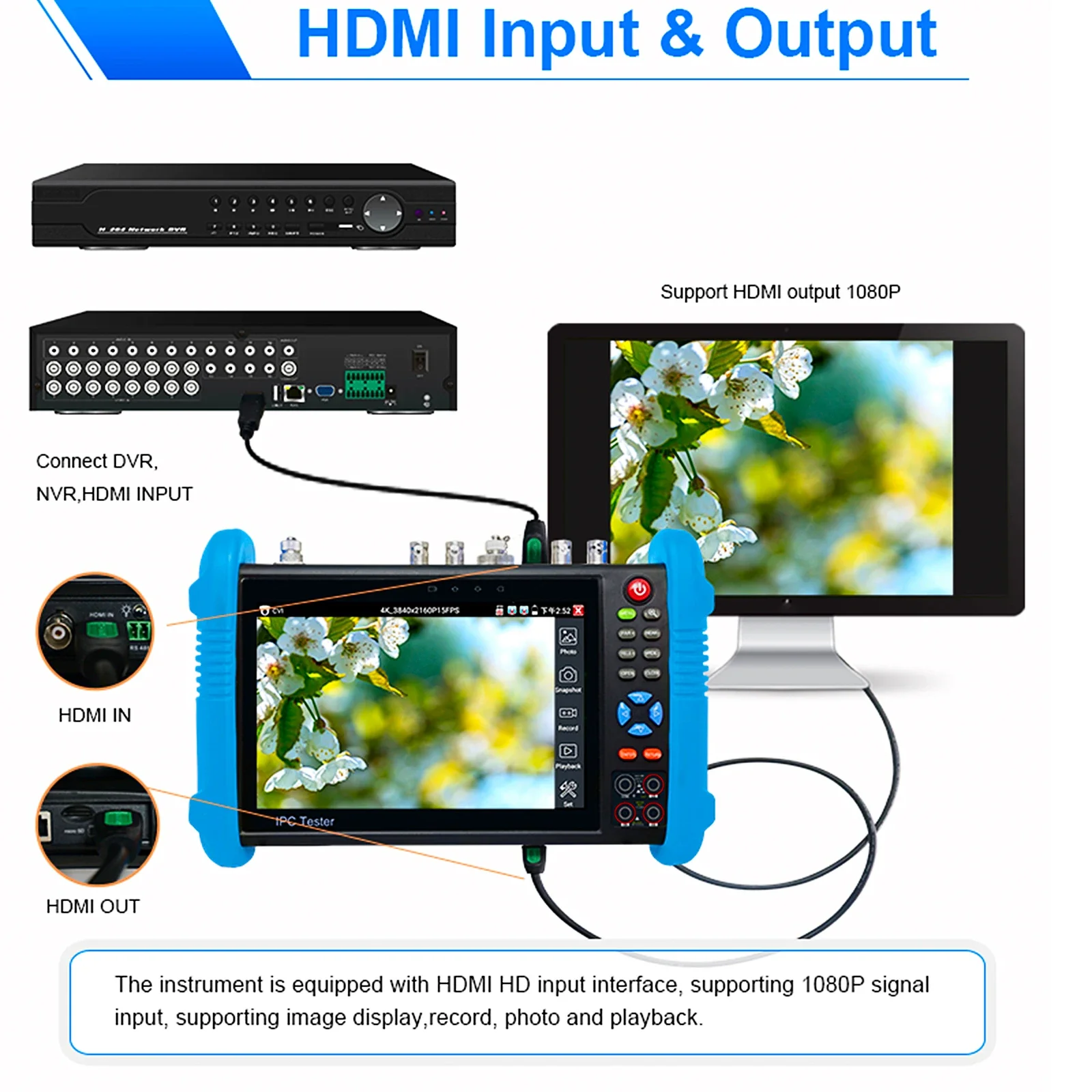 IPC-9800 MOVTADHS 8MP AHD TVI CVI Tester Plus 7-inch tester IPS Touch Screen Monitor CCTV Tester with HD-TVI HD-CVI AHD SDI IP