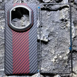 Premium Real Carbon Fiber Aramid Ultra - Thin Lightweight Case for Huawei Mate X7 (GRAY)