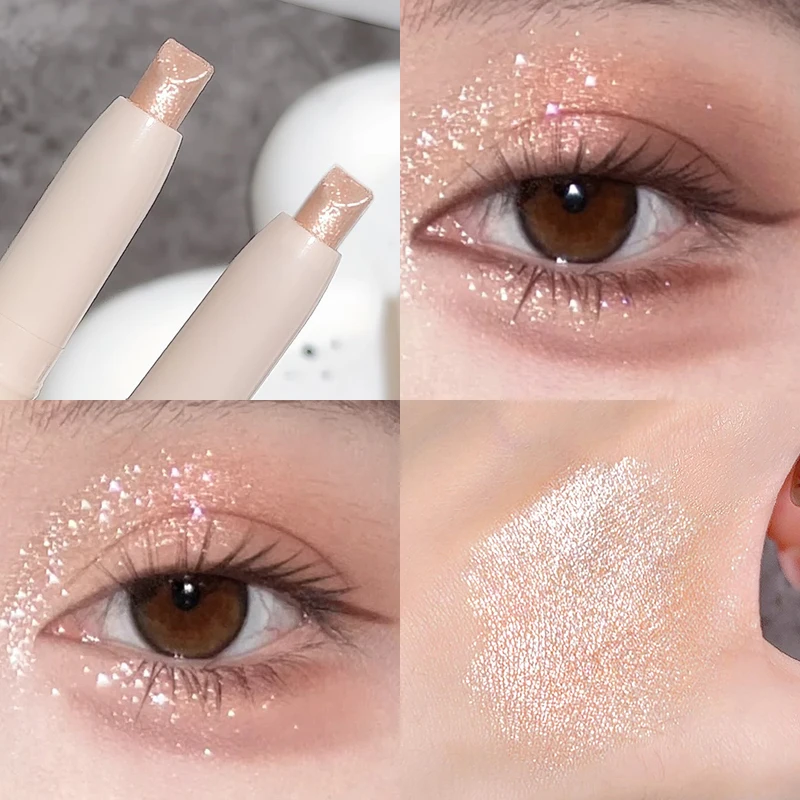 Waterproof Eyeshadow Sticks Long Lasting Glittering Lying Silkworm Highlighter Pen Brightening Diamond Pearl Eye Shadow Makeup_voghion.com