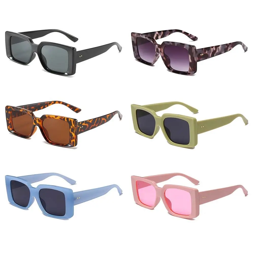 

UV400 Protection Rectangle Sunglasses Vintage Square Frame Black 90s Sun Glasses Shades for Women & Men