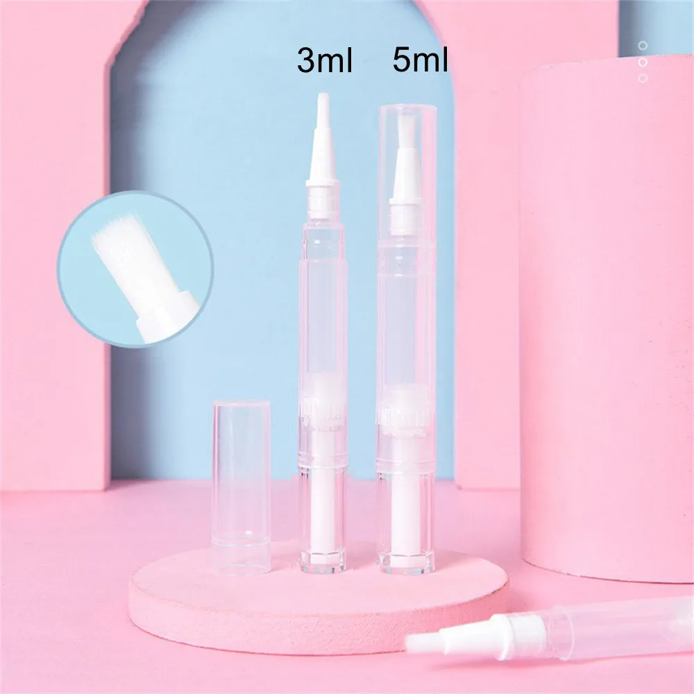 50/100pcs 3ml 5ml Empty Nail Oil Pen with Brush Tip Container Applicator for Homemade Nail Oil Lip Gloss Eyelash Growth Liquid