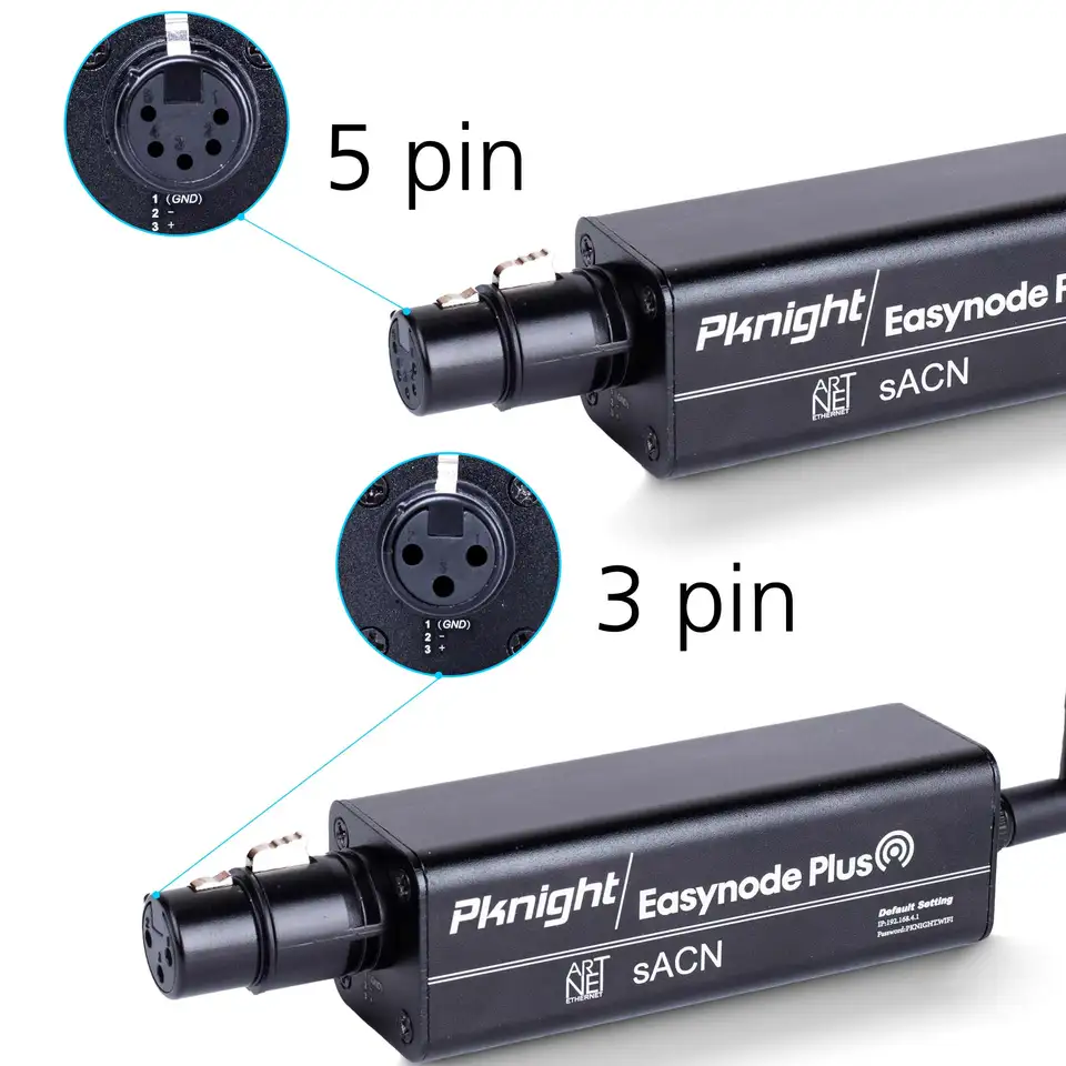 Pknight 2.4G Wireless WiFi DMX Easynode Plus 3 Pin Mini DMX
