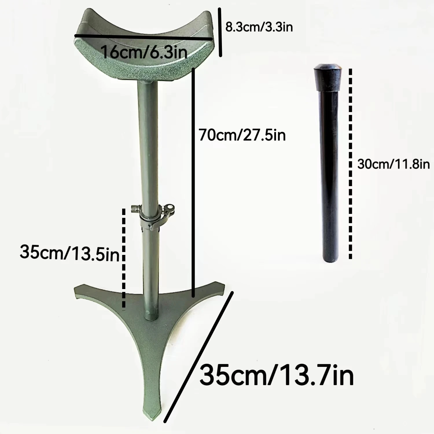 A horseshoe shaped metal bracket with adjustable height for a blacksmith's horseshoe repair, horseshoe bracket, black 3