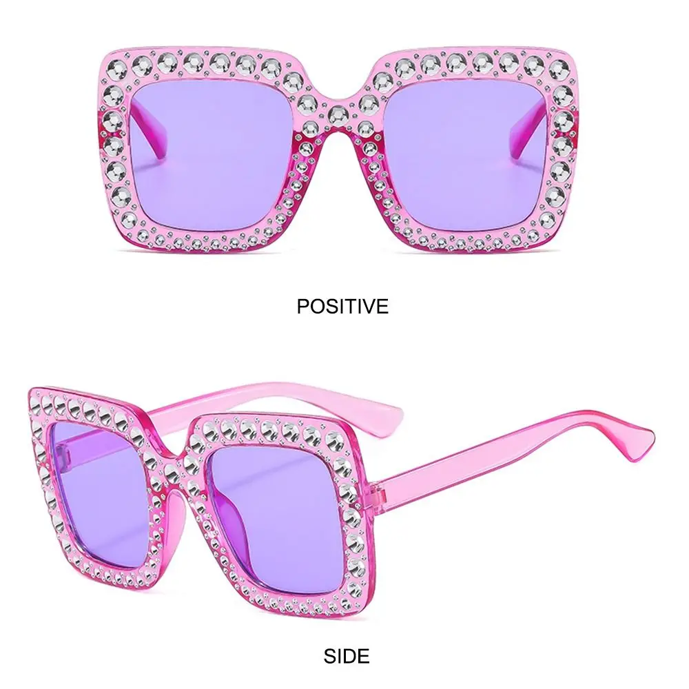 Kristall Kinder Sonnenbrille Kinder Strass Quadrat Diamant Sonnenbrille Retro funkelnde Brille für Mädchen – Detail 21