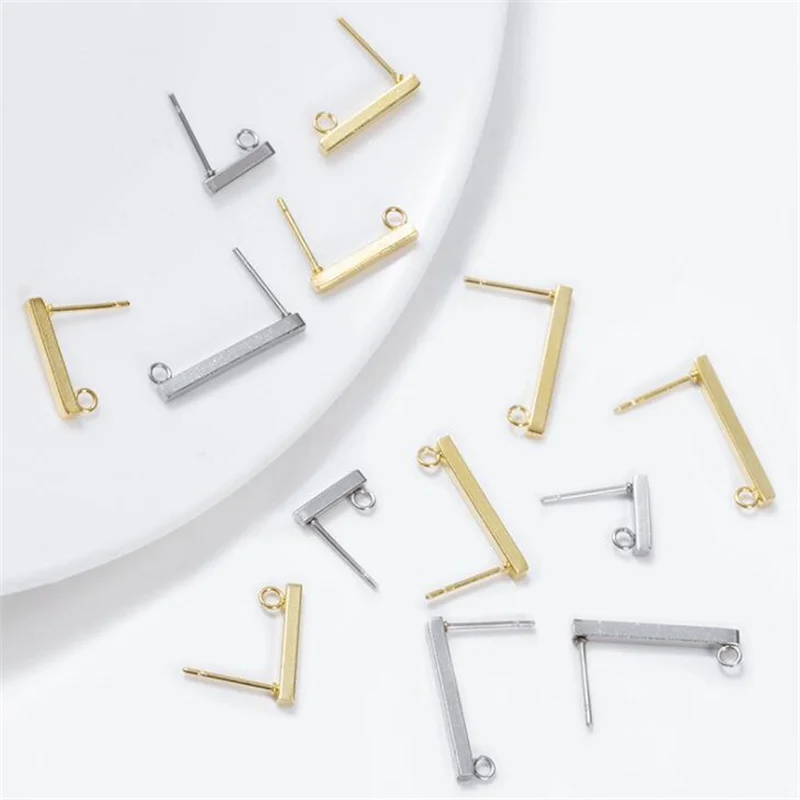 20 stücke Gold Edelstahl Ohrring Haken Bar Drähte mit Schlaufe für DIY baumeln Ohrschmuck machen Ergebnisse liefert Zubehör – Detail 6