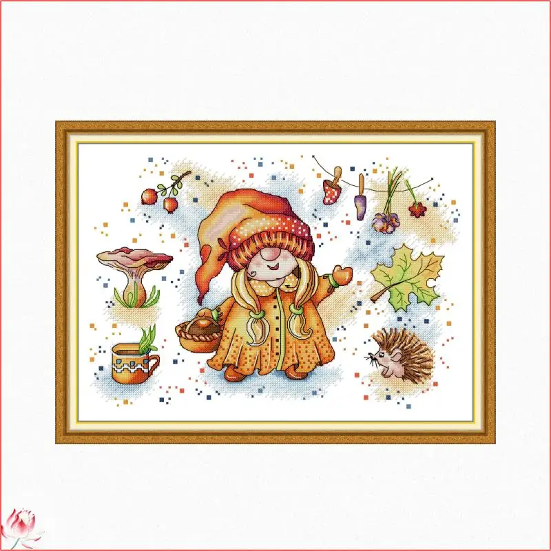 

Cute Little Elf Counted Cross Stitch Kits DIY DMC Handmade 11CT 14CT Stamped Cross Stitch Set Embroidery Needlework Crafts