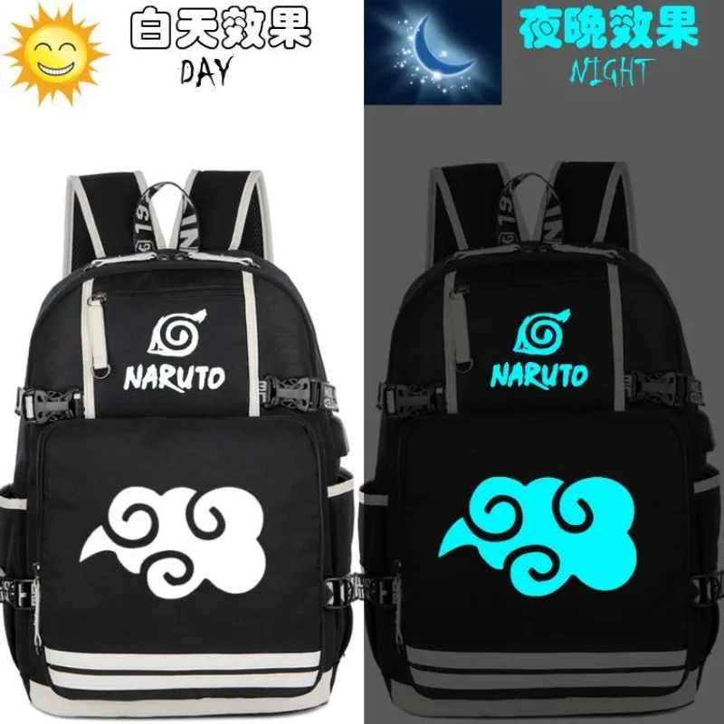 

Naruto's New Rechargeable Backpack Shoulder Bag Xiao Organization Writing Round Eyes Around Male and Female Students Schoolbag