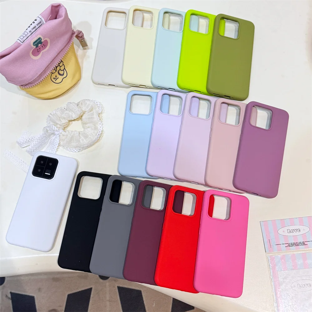 Candy Color Liquid Silicone Shockproof Phone Case Cover